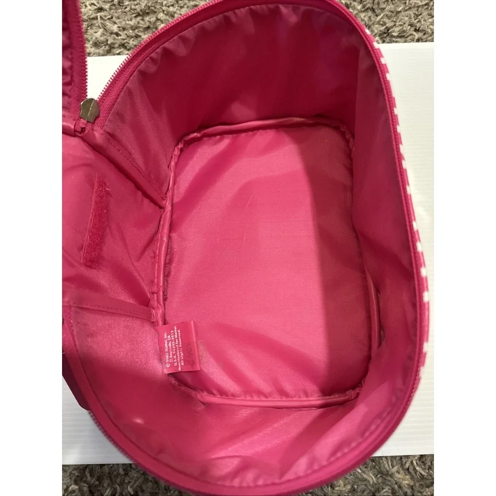 Vintage 2003 Makeup Travel Case Barbie‎ All Over Print Pink White 9x6x6 Rare Y2K